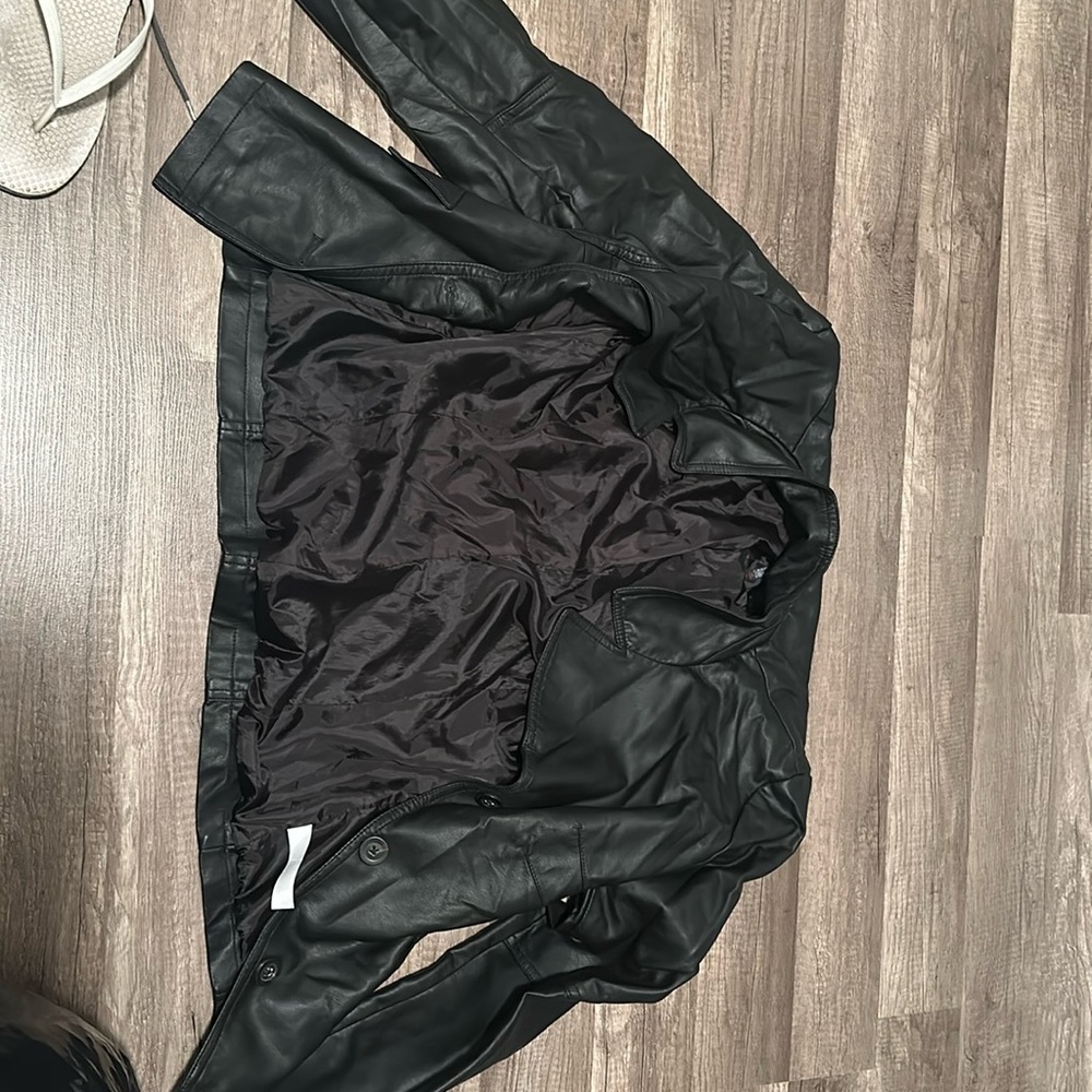 Black Buttoned leather jacket Brand new